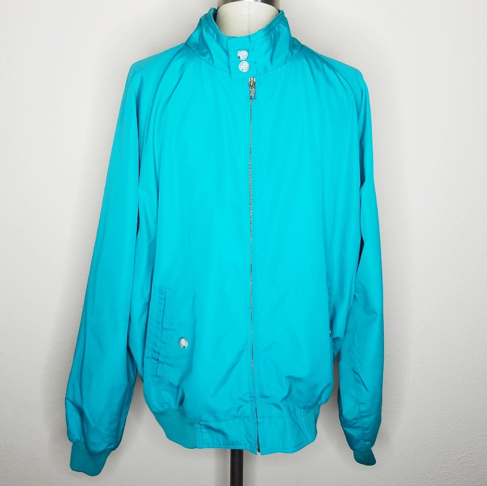 Eddie Bauer VTG Teal Plaid Lined Soft Shell Jacket - Picture 2 of 5